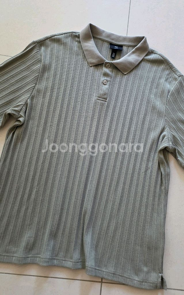 H&M 골지 카라 반팔 티셔츠--2
