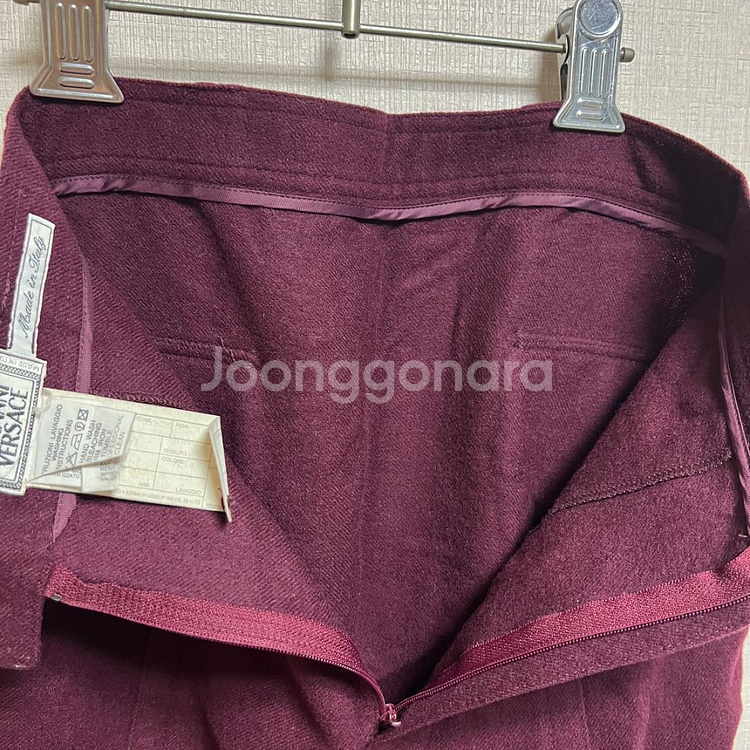 베르사체 버건디 모직 스커트(55)--7