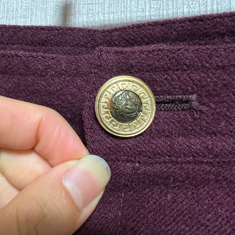 베르사체 버건디 모직 스커트(55)--2