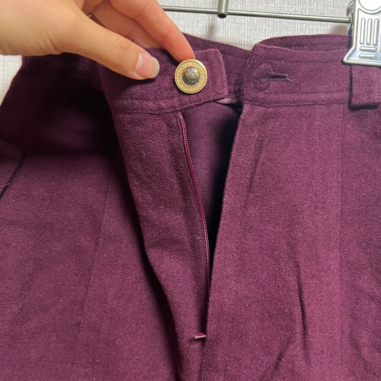 베르사체 버건디 모직 스커트(55)--3