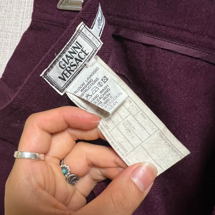 베르사체 버건디 모직 스커트(55)--6