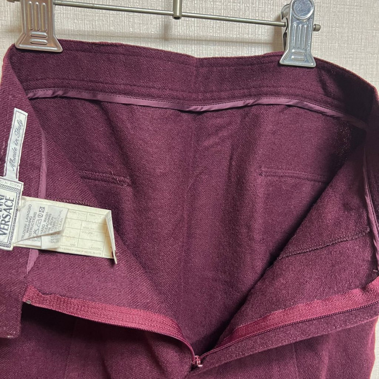 베르사체 버건디 모직 스커트(55)--7