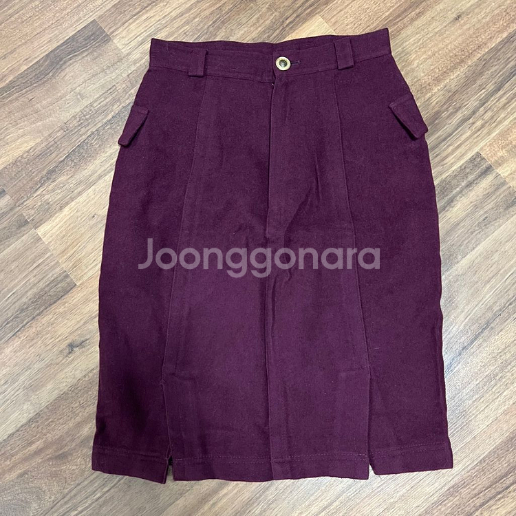 베르사체 버건디 모직 스커트(55)--8