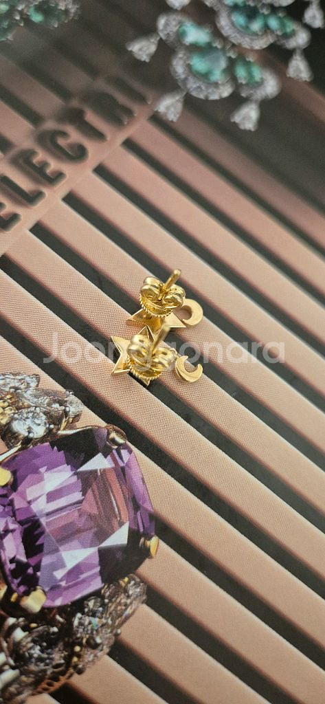 18k 블랙스톤. 별.달 포인트 귀걸이( 고급형)--5