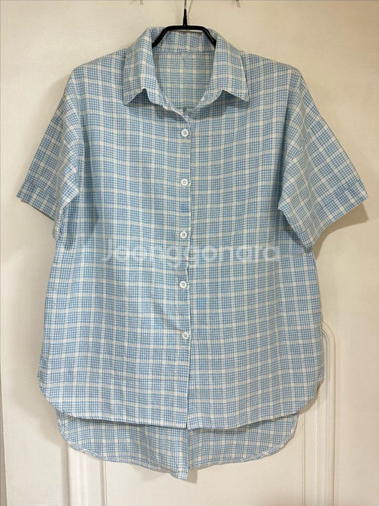 미키마우스 체크 루즈핏 셔츠--0