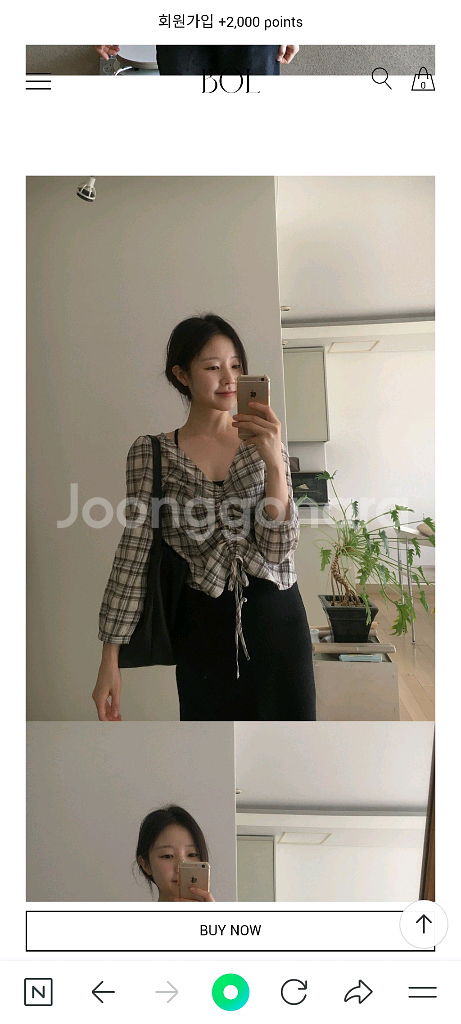 매니매니모드 체크셔링블라우스 이주미 착용--0