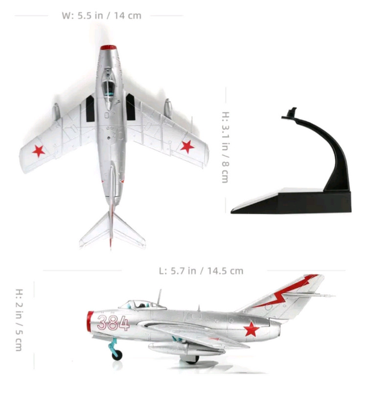 (금속) MIG-15 소련 전투기 모형(피규어) 팝니다--8