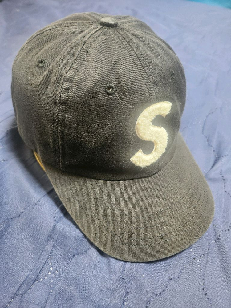 슈프림 셔닐 S로고 모자 블랙--1