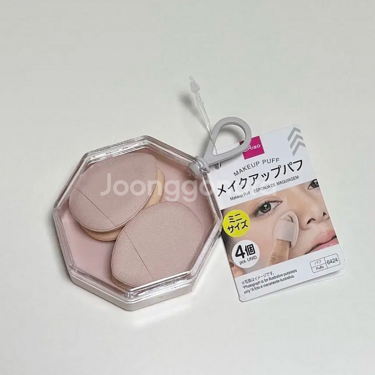 일본 다이소 미니퍼프 4개입--0