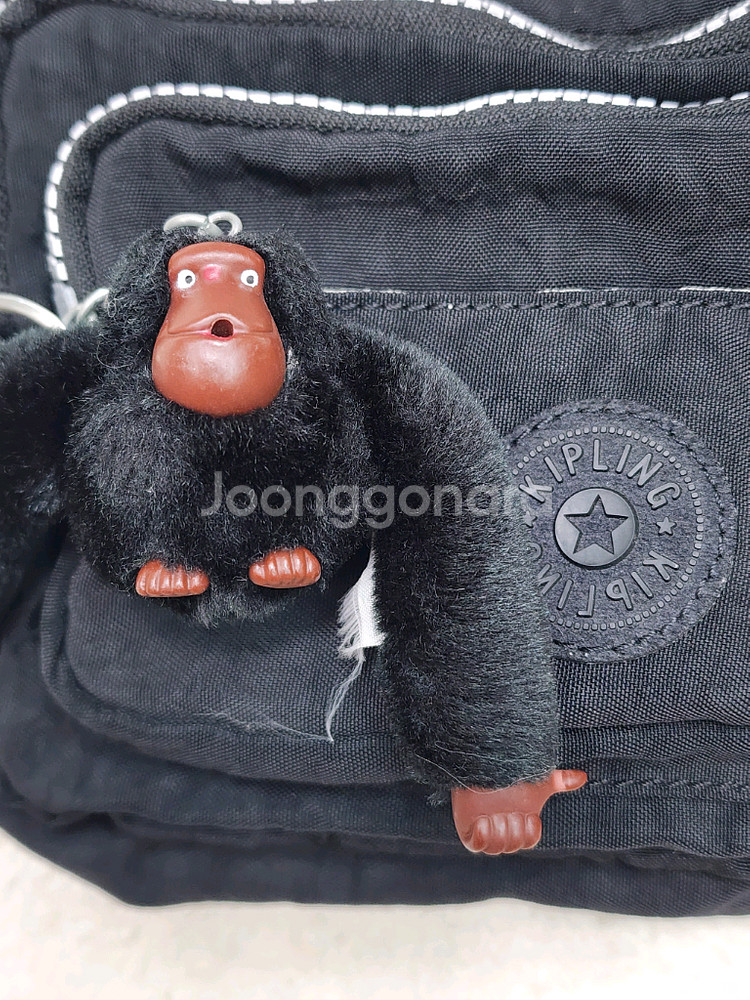 KIPLING 블랙 미니 힙색+크로스 2way--1