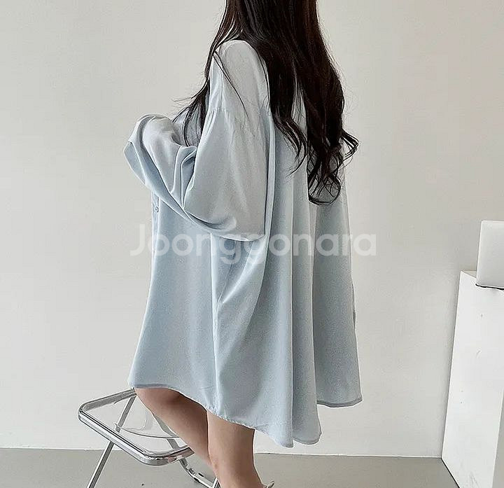 찰랑 여리 왕오버핏 박시블라우스 셔츠--2