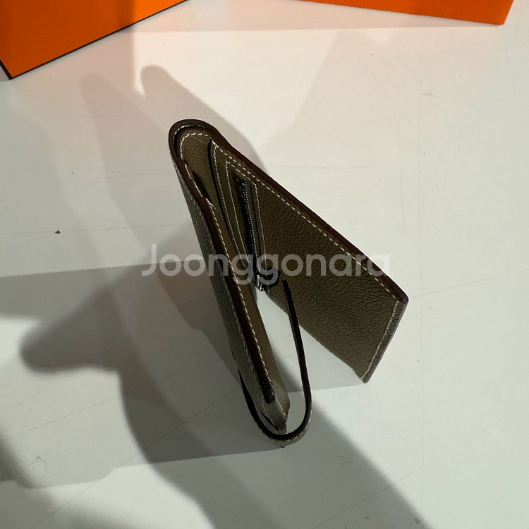 에르메스 베안 에토프 은장 반지갑--5
