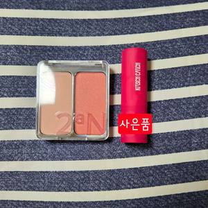 새상품 투에이엔 듀얼치크 쥬시 피치 + 립스틱