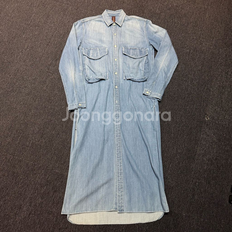 미하라 야스히로 데님 롱 셔츠--0