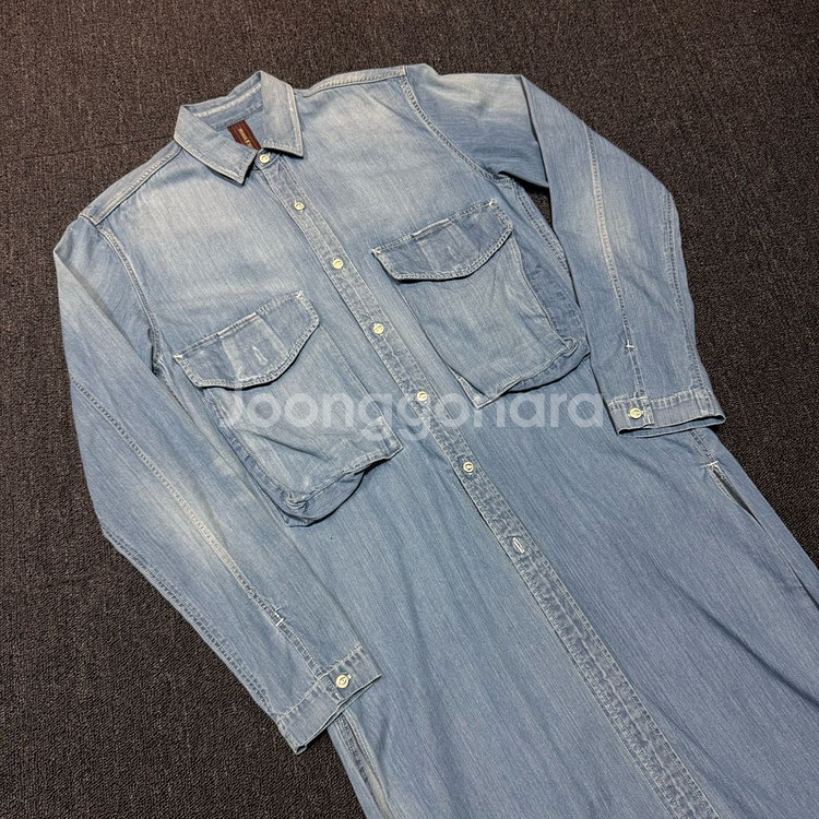 미하라 야스히로 데님 롱 셔츠--1