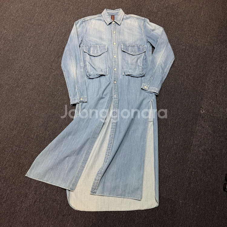 미하라 야스히로 데님 롱 셔츠--3