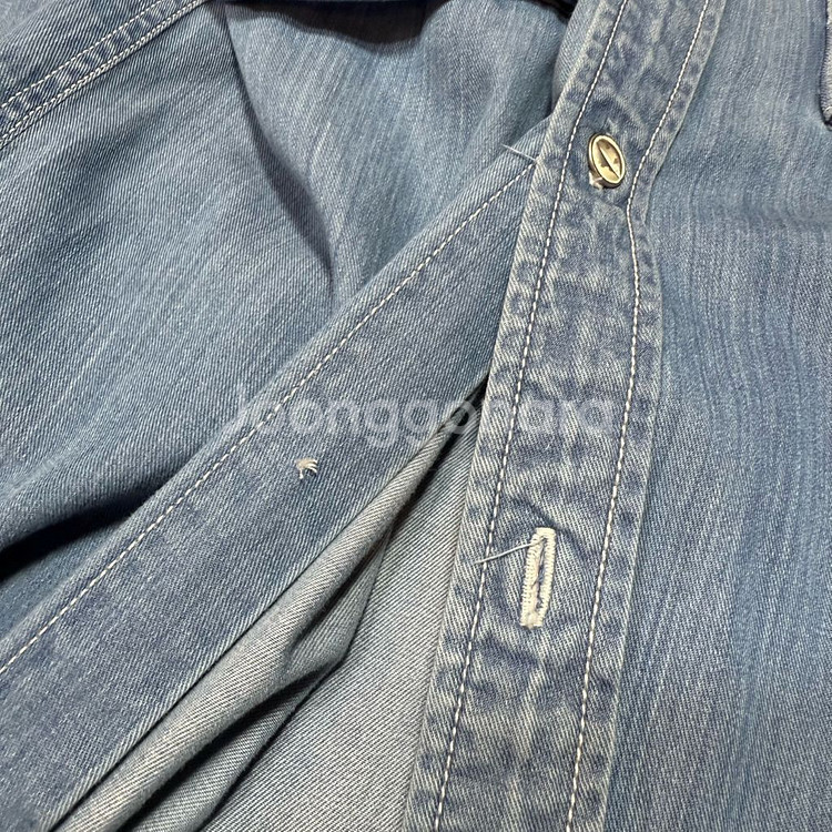 미하라 야스히로 데님 롱 셔츠--9