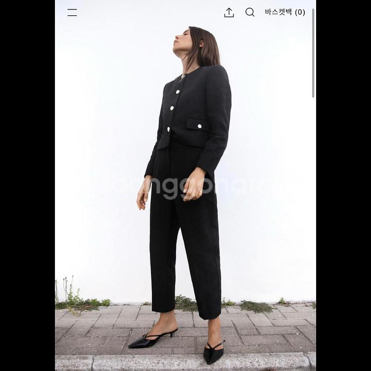 zara 자라 쇼트 자카드 블레이저--8