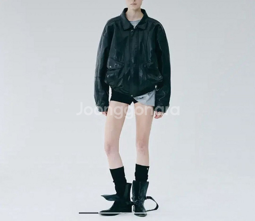 (구해요) For her 포허 레더 퍄딩 자켓 2온스--0