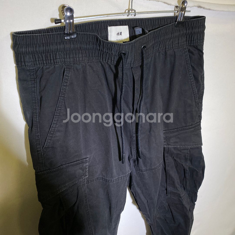 S-M)H&M 허리밴딩 카고 조거팬츠--0