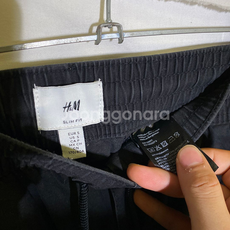 S-M)H&M 허리밴딩 카고 조거팬츠--3