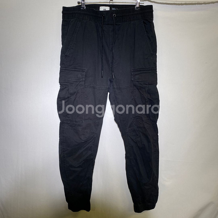 S-M)H&M 허리밴딩 카고 조거팬츠--1