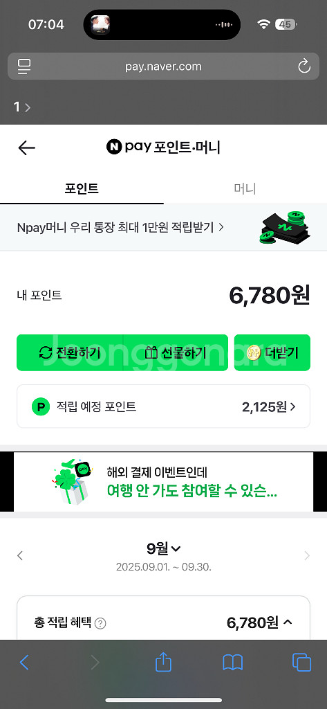 네이버페이 6700 팝니다--0