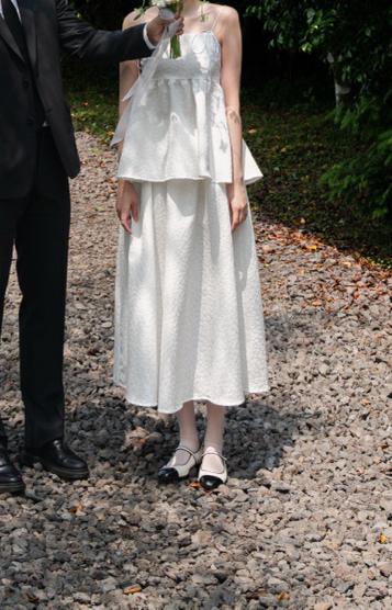 셀프웨딩 돌잔치 브샤 2부 드레스 가니송 투피스--5