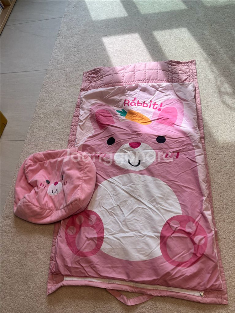 핑크 토끼 낮잠이불--0