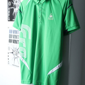 W(XL) 르꼬끄 반팔 카라 티셔츠 기능성 그린