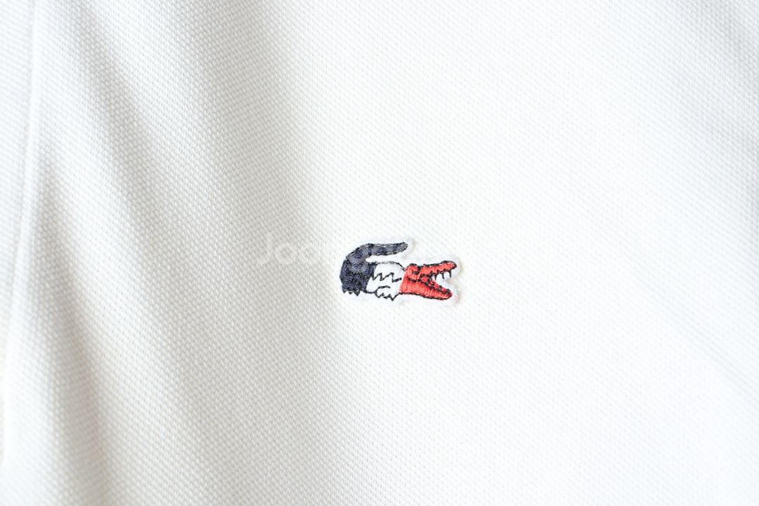 (M) 라코스테 반팔 카라 티셔츠 화이트 올드스쿨--4