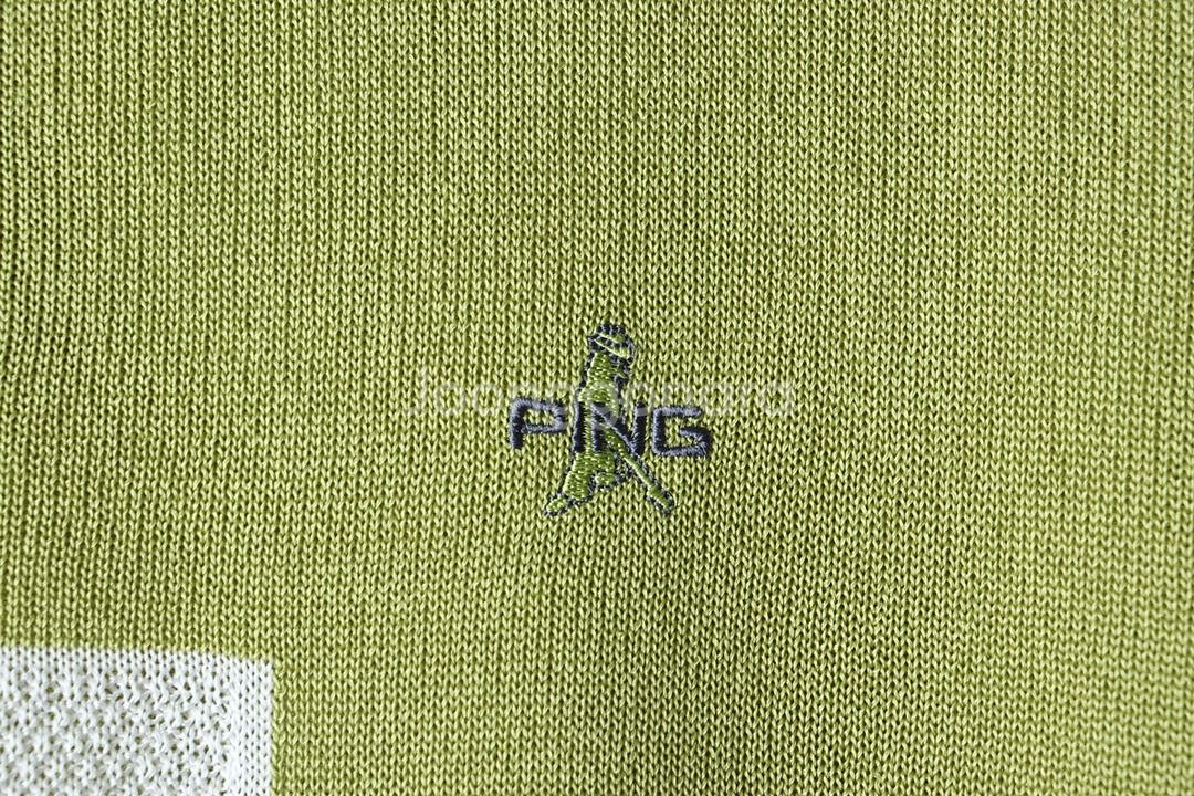(XL) 핑 반팔 카라 티셔츠 골프 그린 니트--4