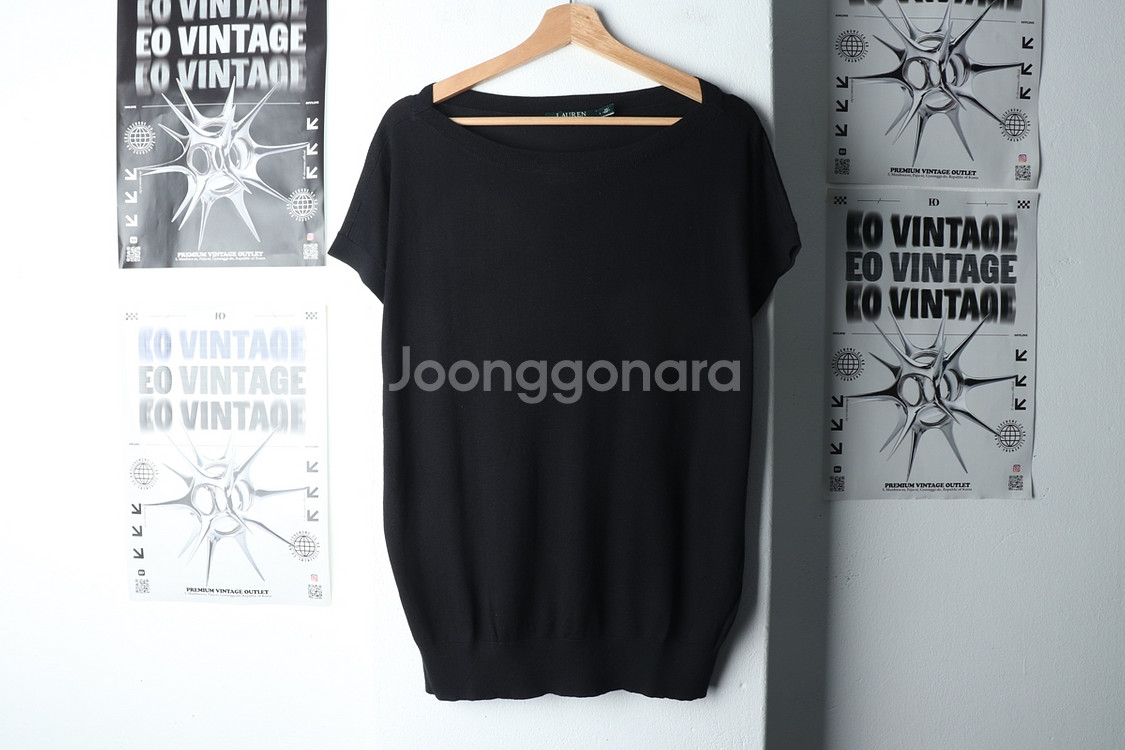 W(L-XL) 폴로 랄프로렌 반팔 티셔츠 블랙 니트--1
