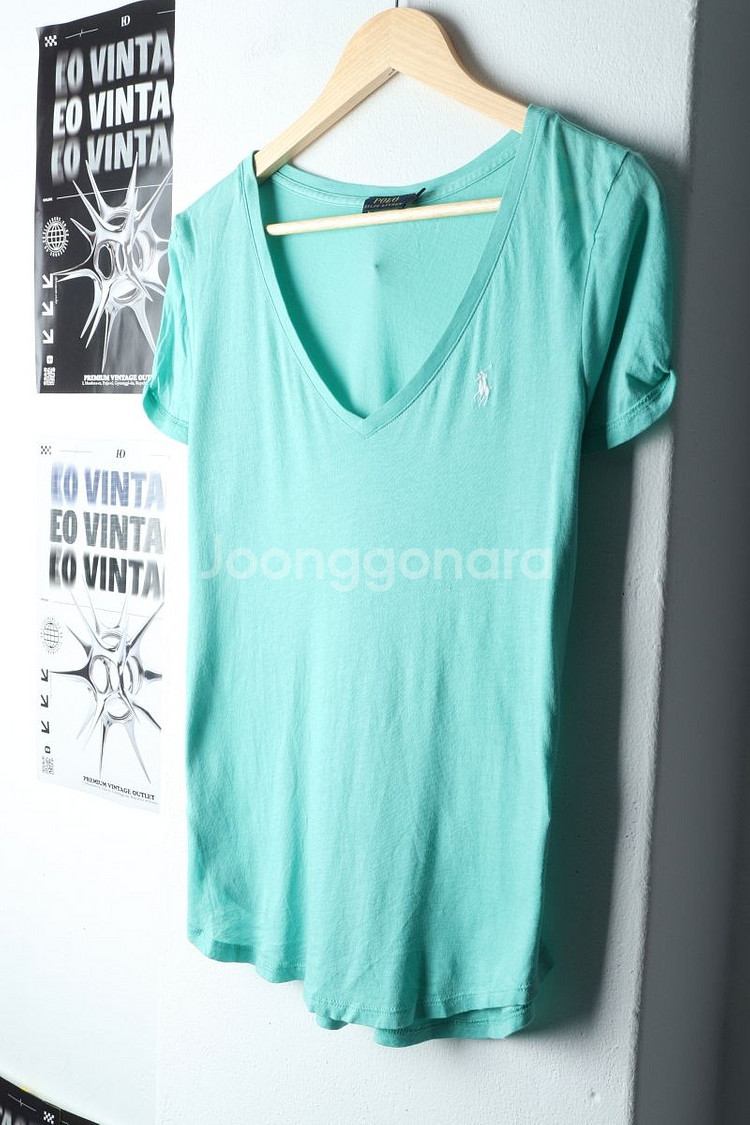 W(L-XL) 폴로 랄프로렌 반팔 티셔츠 브이넥 포니--0