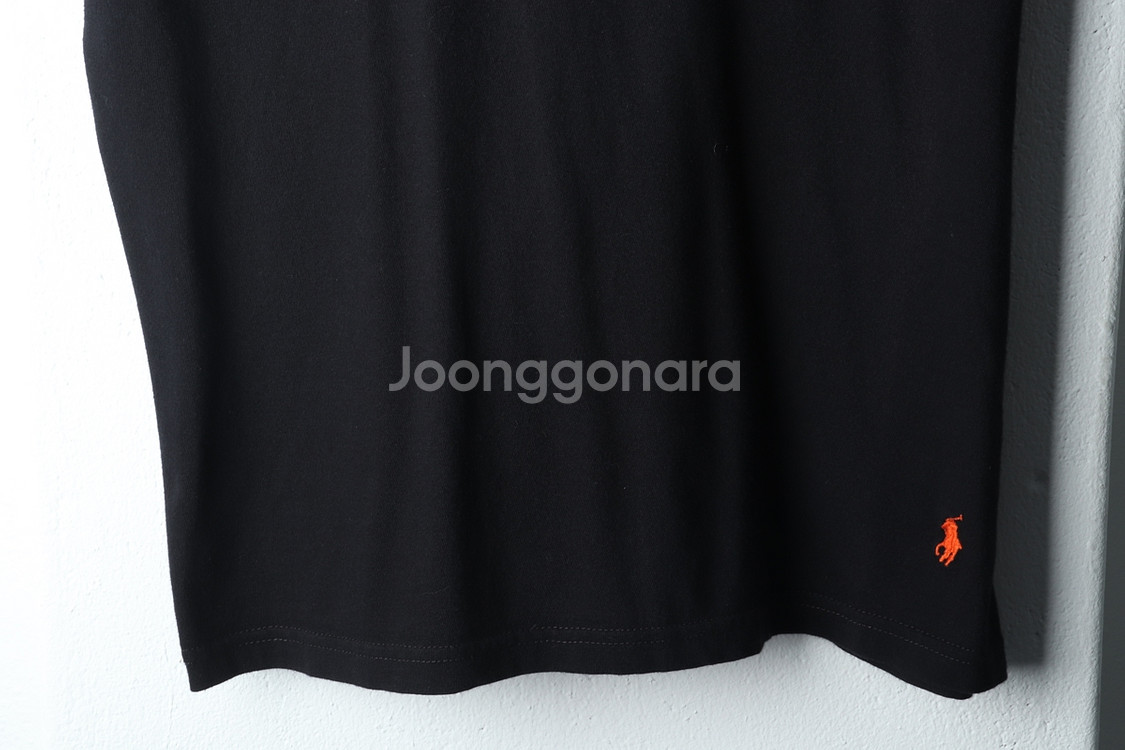(L-XL) 폴로 랄프로렌 반팔 티셔츠 브이넥 블랙--3