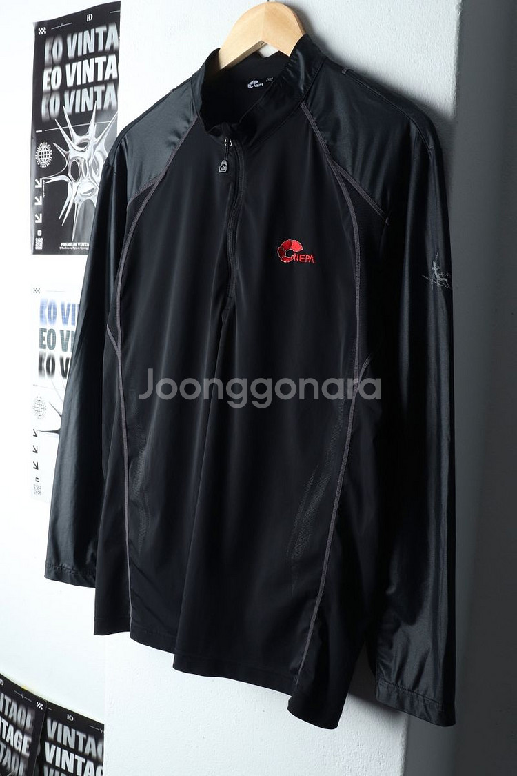 (XL) 네파 긴팔티셔츠 반집업 기능성 블랙--0