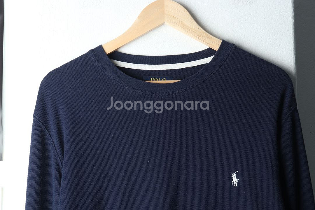 (L-XL) 폴로 랄프로렌 긴팔티셔츠 네이비 와플--2