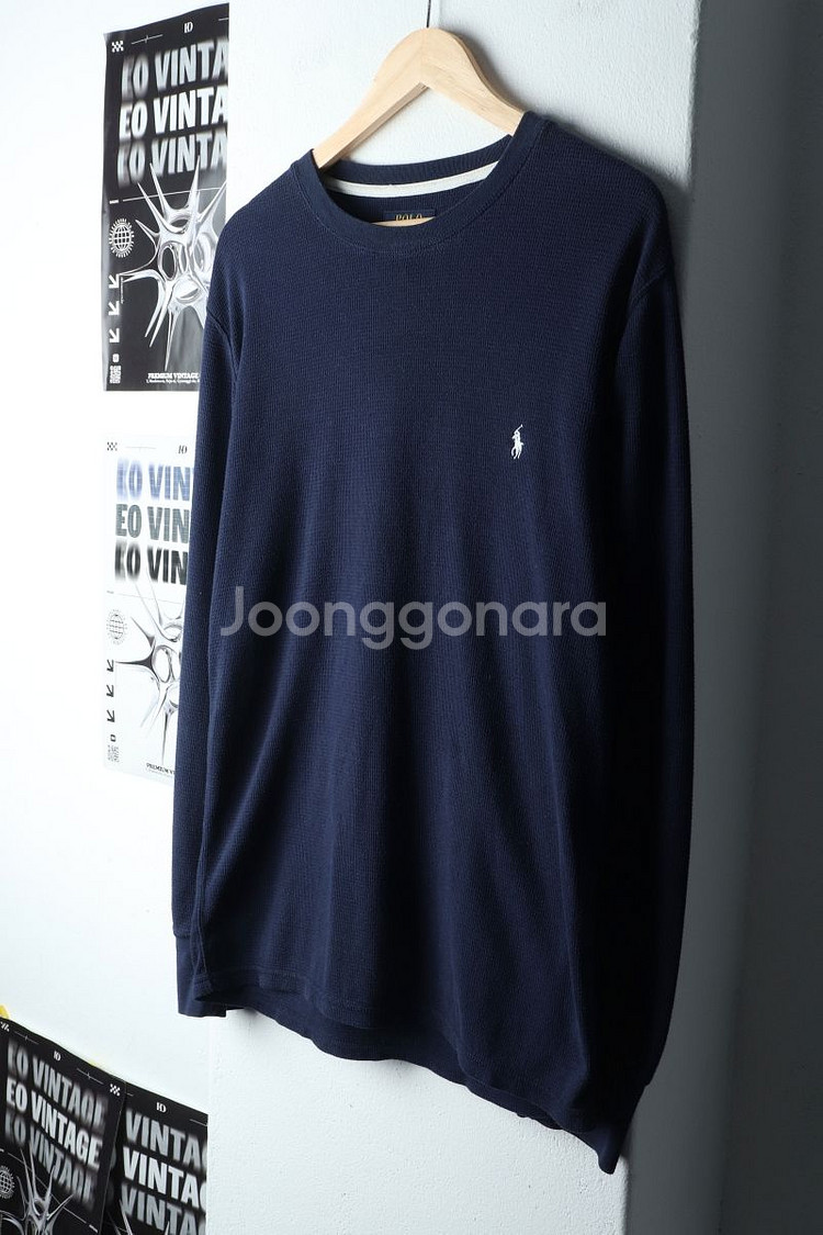 (L-XL) 폴로 랄프로렌 긴팔티셔츠 네이비 와플--0