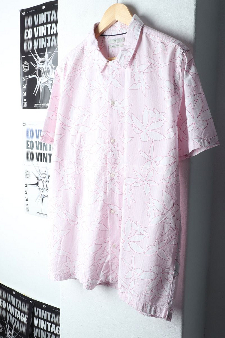 (L-XL) 브랜드빈티지 반팔셔츠 남방 망고 시어서커--0