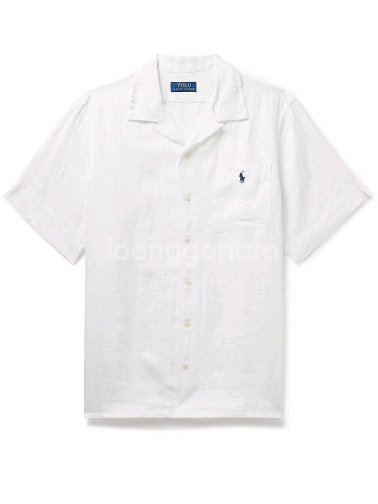 폴로 랄프로렌 반팔 린넨 셔츠 화이트 새상품--0