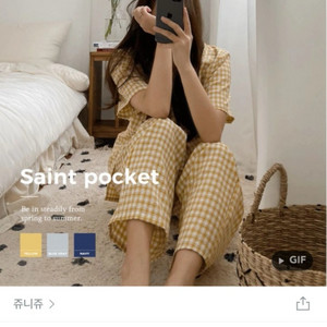 쥬니쥬 체크잠옷 새제품