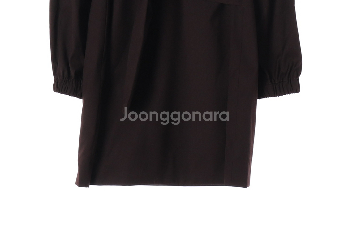 [S]마가린핑거스 브라운 벨트 긴팔 셔츠 카라 원피스--3