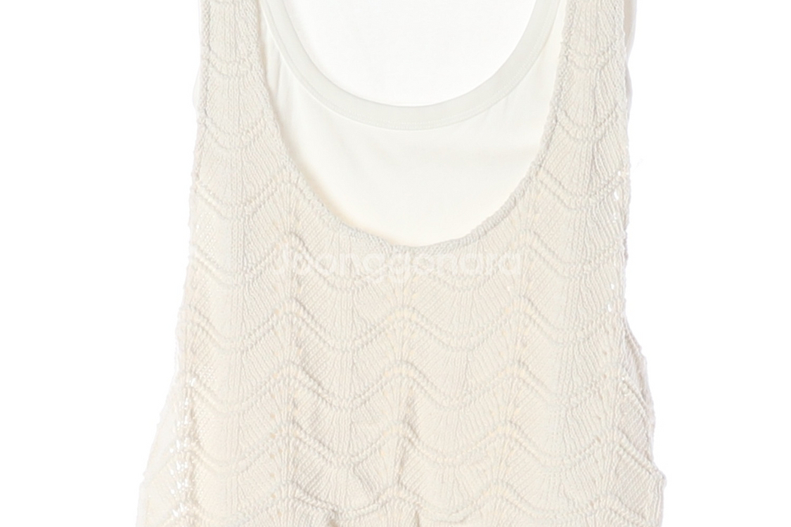 [L]자라 아이보리 니트 레이어드 민소매 티셔츠 베스트--2