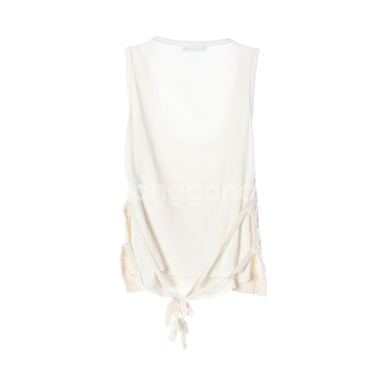 [L]자라 아이보리 니트 레이어드 민소매 티셔츠 베스트--4