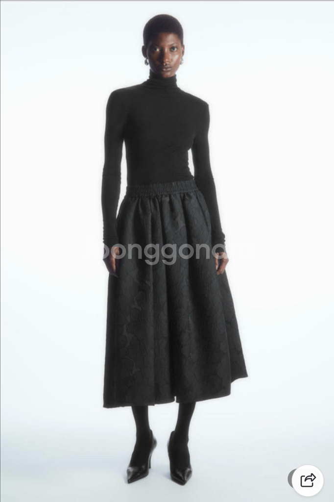 코스 자카드 플로럴 스커트 34--0