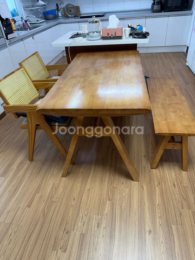 핸드메이드원목식탁의자세트--2