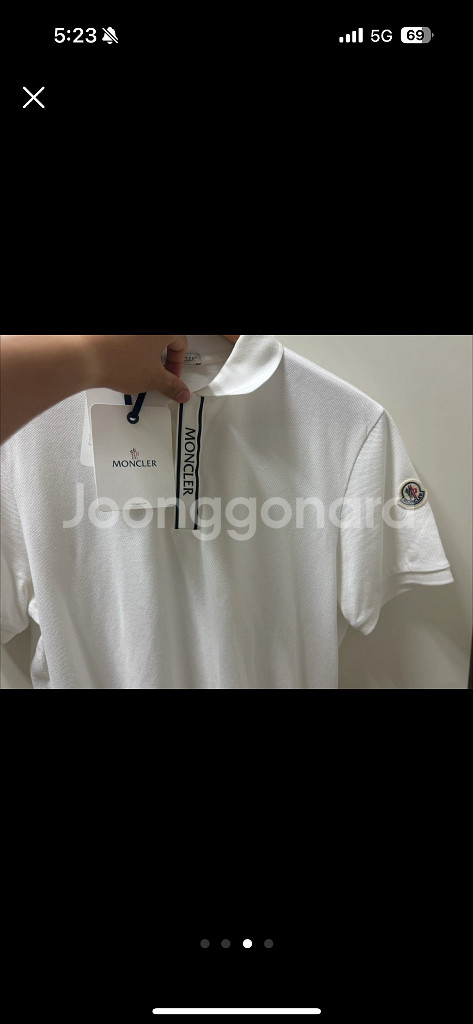 몽클레어 로고 폴로셔츠 화이트--3