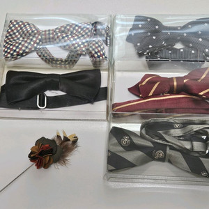 나비넥타이 클립형 5개+깃털부토니에