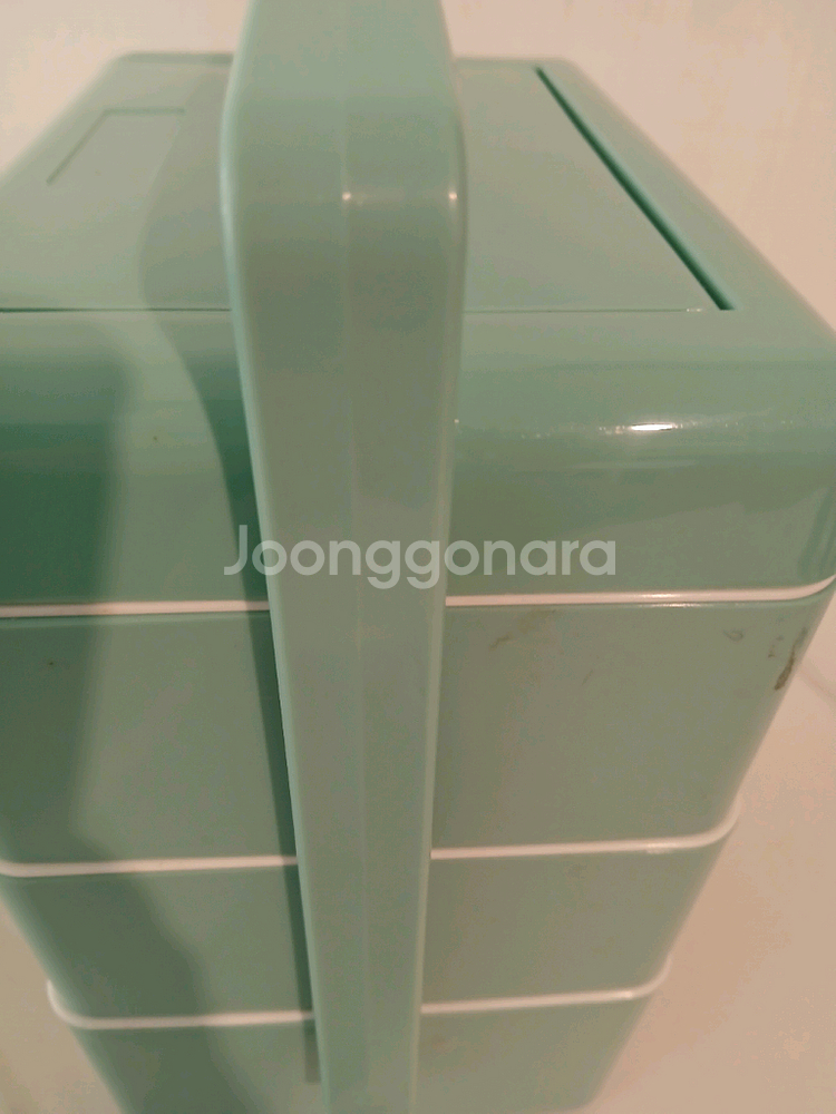 3단 대형 도시락통 민트색--3