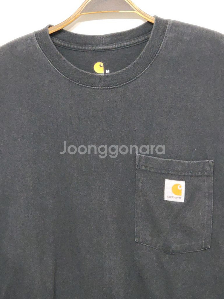 (XL) 칼하트 롱슬리브 블랙 포켓 긴팔 티셔츠--1